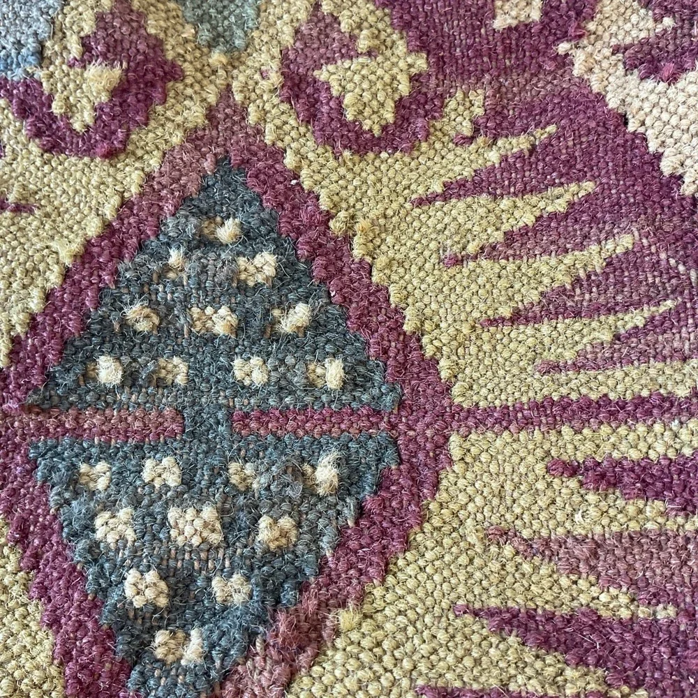 POTTERY BARN/ PILLOW COVER Embroidered Earthy Geo 18 x 18 Square